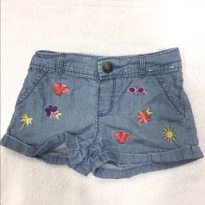Toddler Girl flowered Denim Shorts!